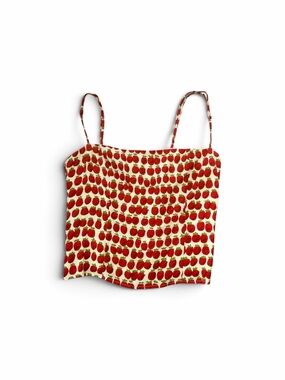 Apple Print Spaghetti Strap Top